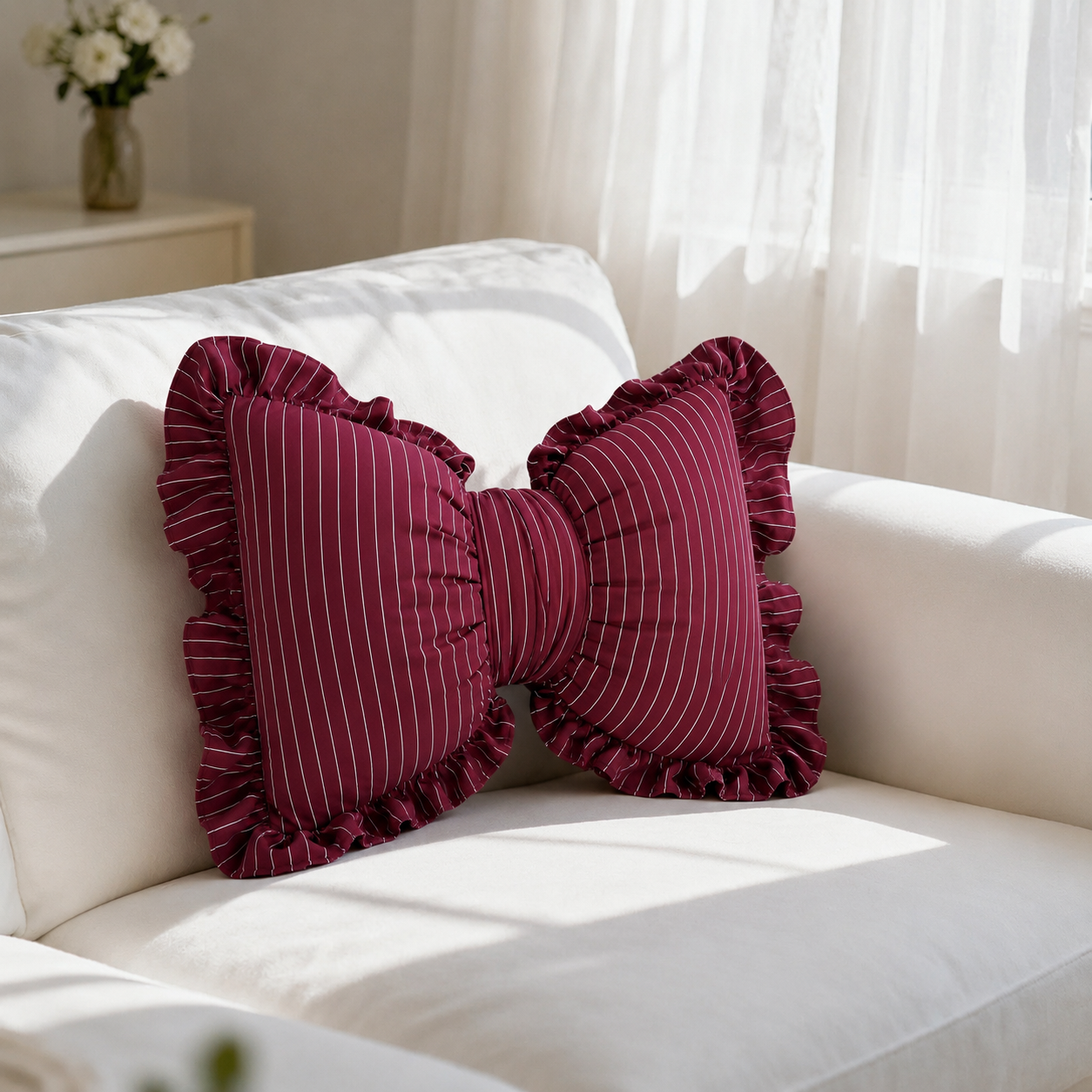 The Burgundy Bow Comfort Cushion