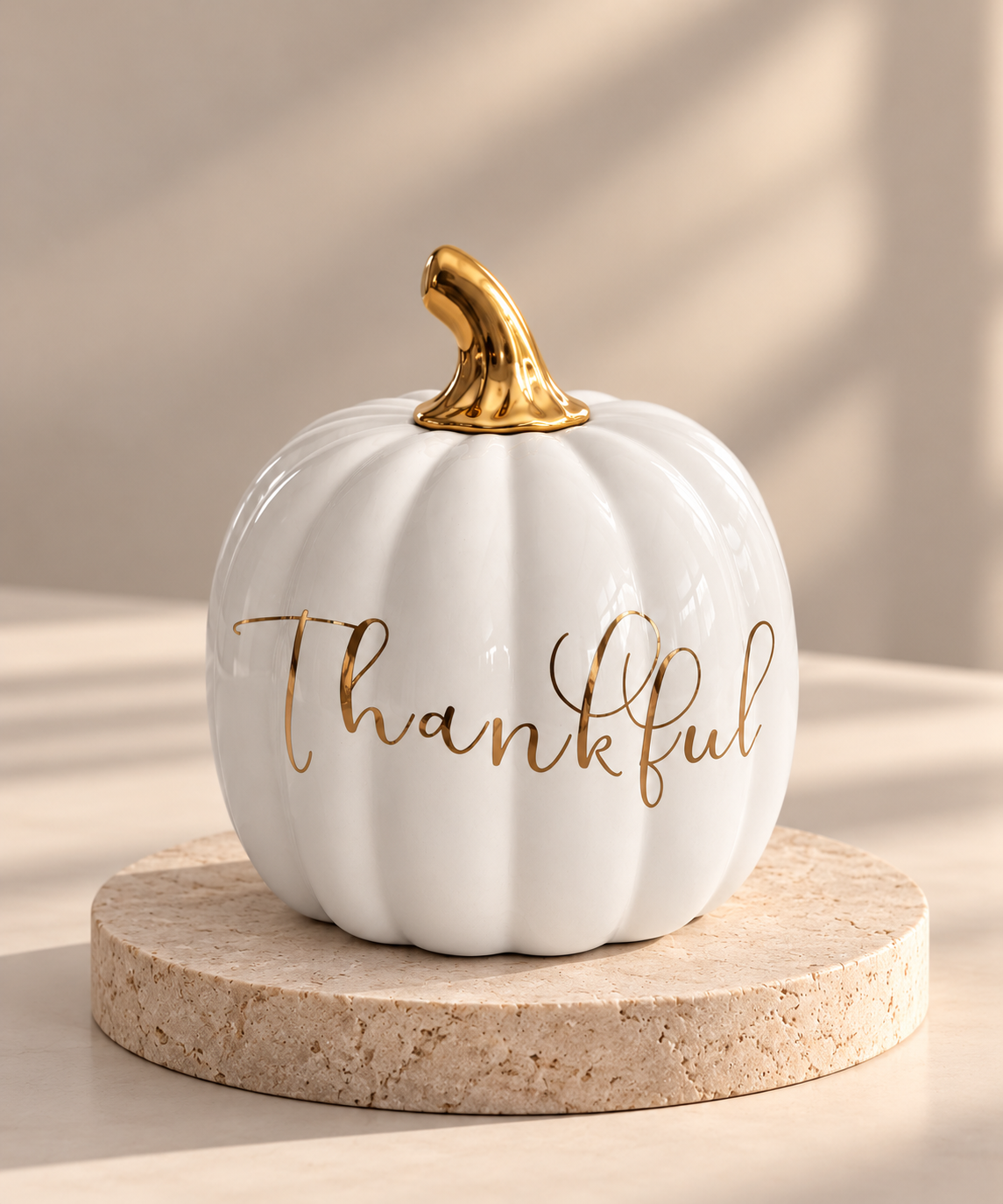 Thankful White Pumpkin | Fall Décor Limited Edition