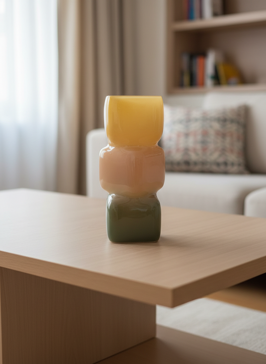 ✨ The Soft Balance Sculpted Glass Vase