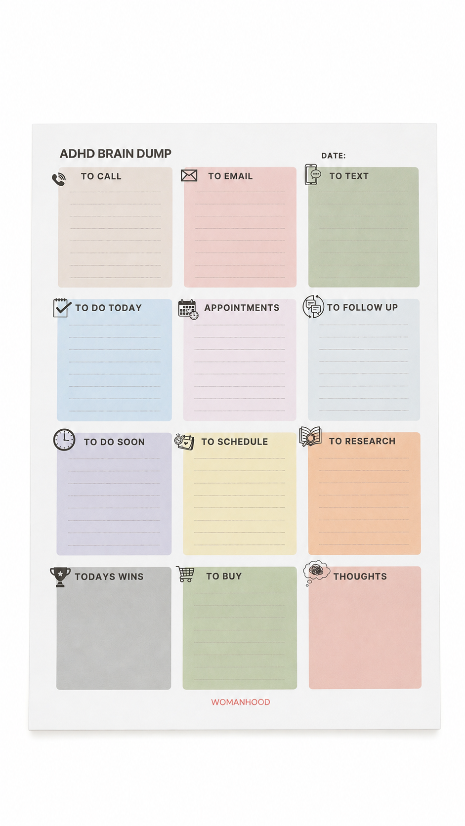 ADHD Brain Dump Notepad