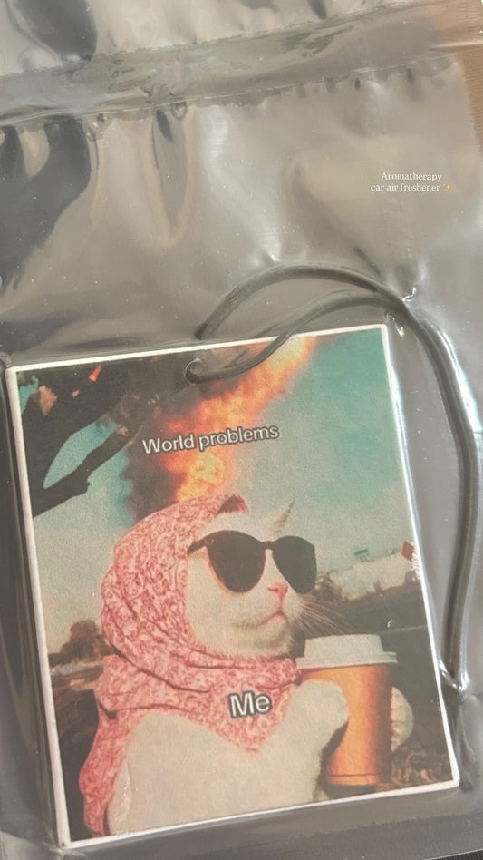 “Not My Problem” Cat Car Freshener 🐾☕