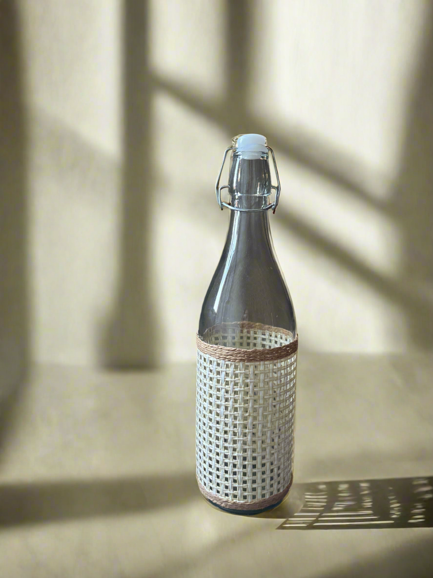 Boho glass water bottle