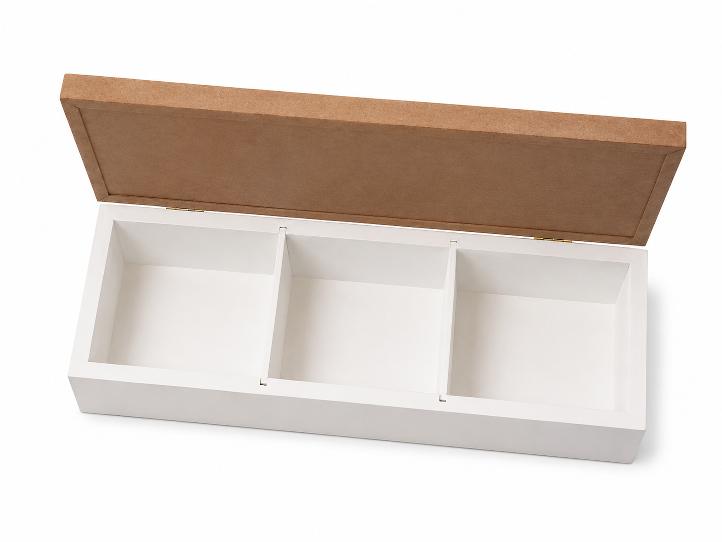 Coastal Wooden Tea Box – Beach House Tea Organizer (3 Compartments)