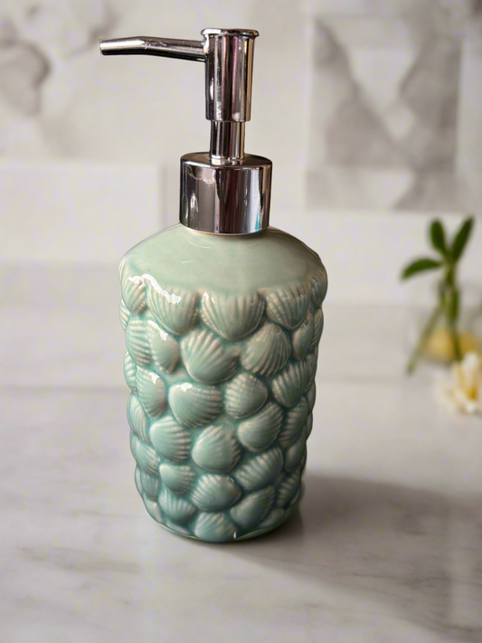 Set of 4 Seashell Bathroom Teal