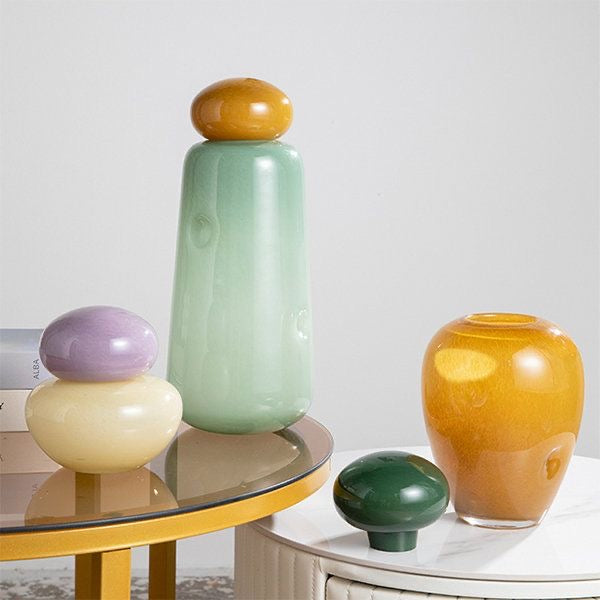 Pebble Harmony Glass Vase Collection