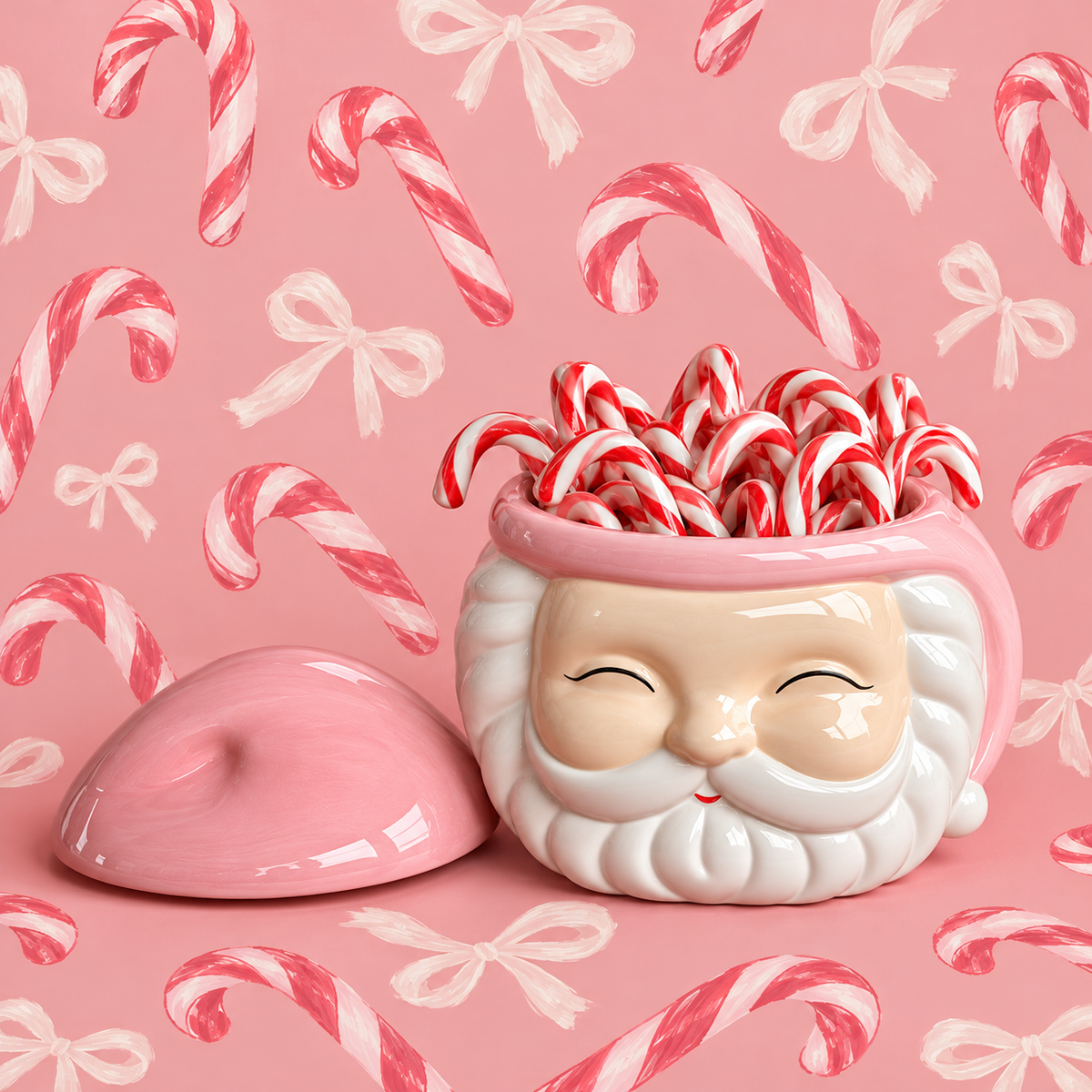 Pink Santa Cookie Jar