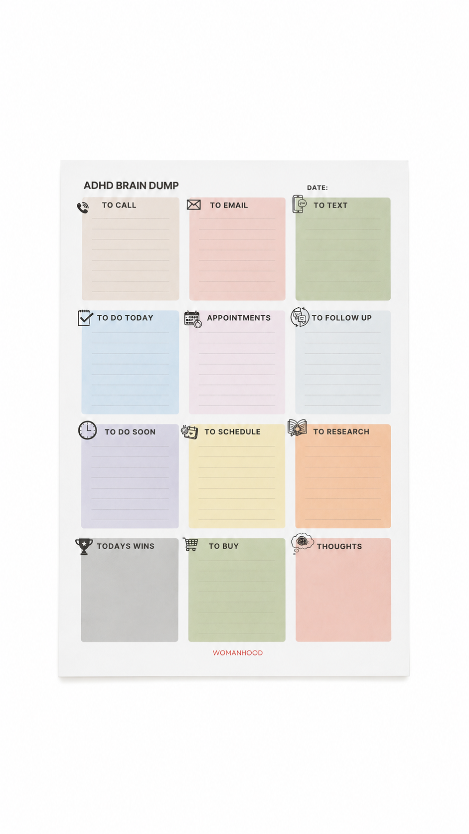 ADHD Brain Dump Notepad