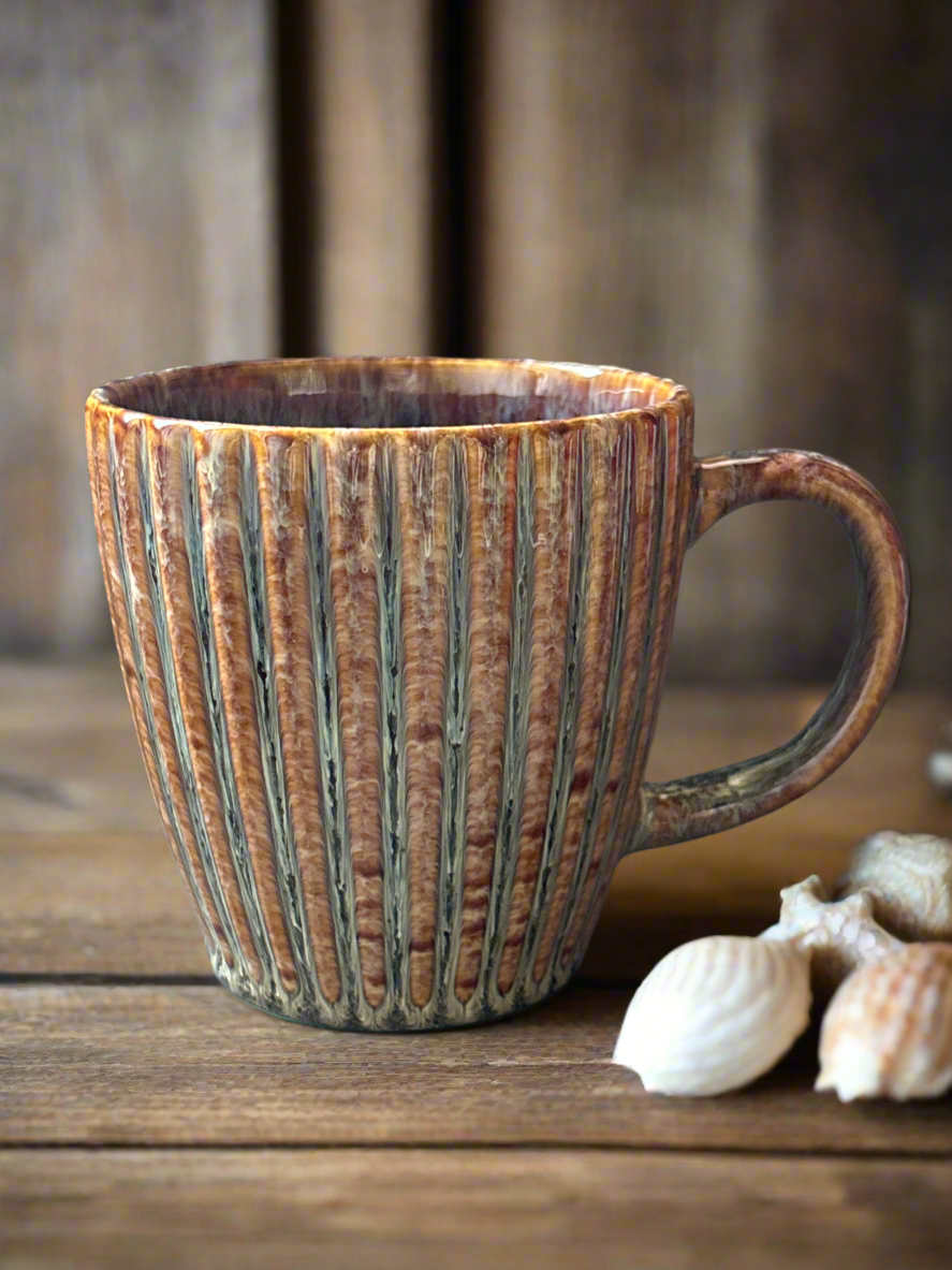 Rustic seashell mug