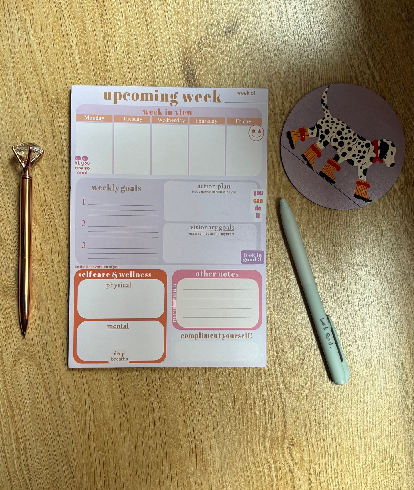 Upcoming Week Planner Pad