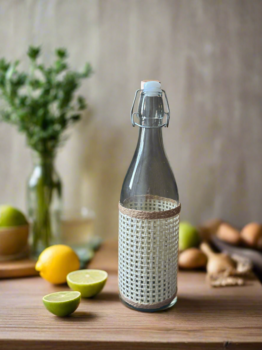 Boho glass water bottle