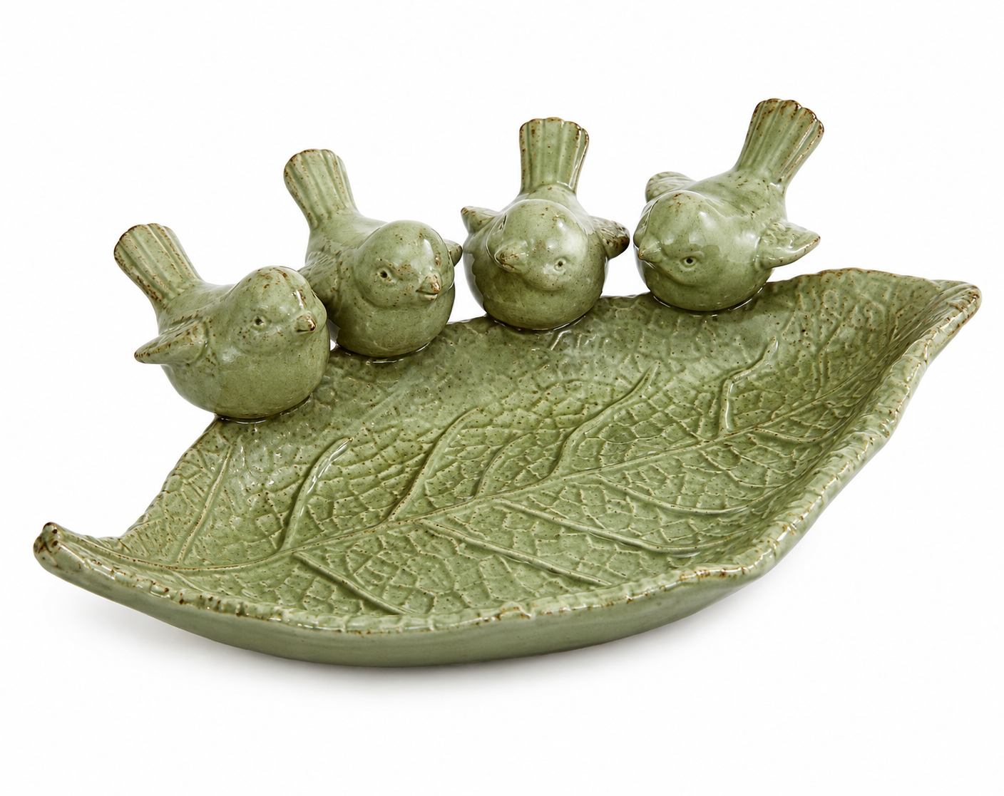 Verdant Songbird Leaf Platter