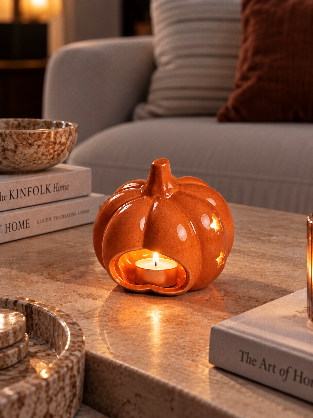 Pumpkin Glow Candle Holder