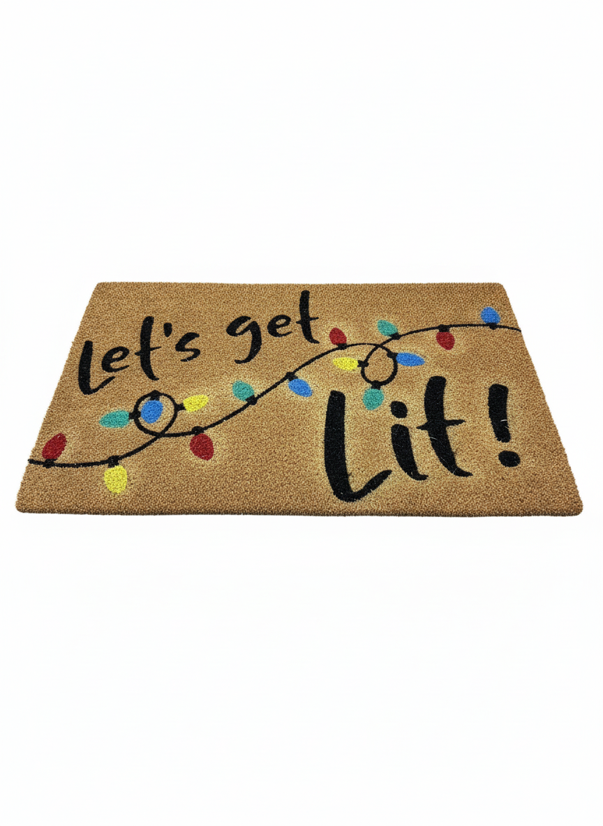 🎄 Let’s Get Lit! Christmas Lights Doormat