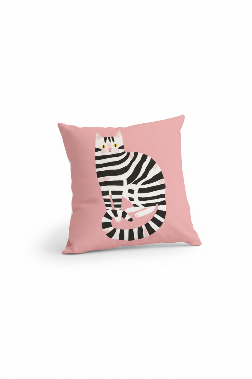 Curled Up Cat Cushion Cover - Cat Mum 🐈‍⬛