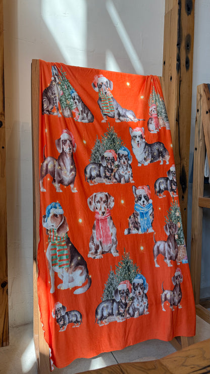 Festive Pup Parade Throw Blanket