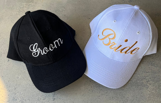 Cheers Bride& Groom caps