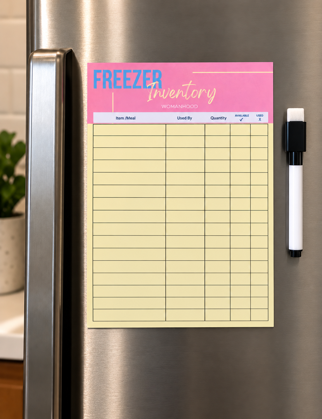 The Freezer Edit – Magnetic Inventory Planner Reusable A5 Fridge Meal Tracker