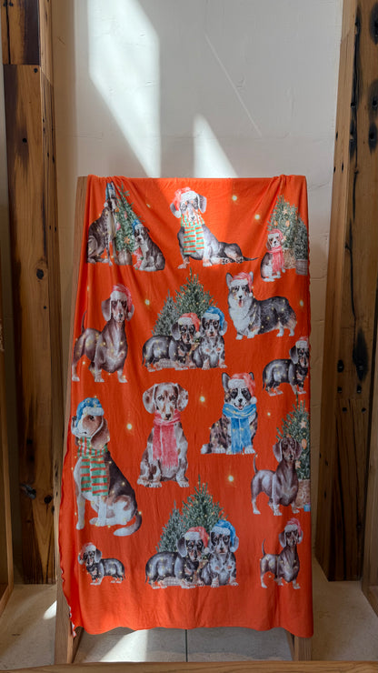 Festive Pup Parade Throw Blanket