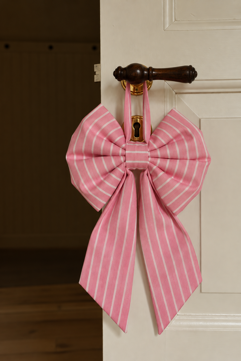 The Grand Door Striped Statement Bow