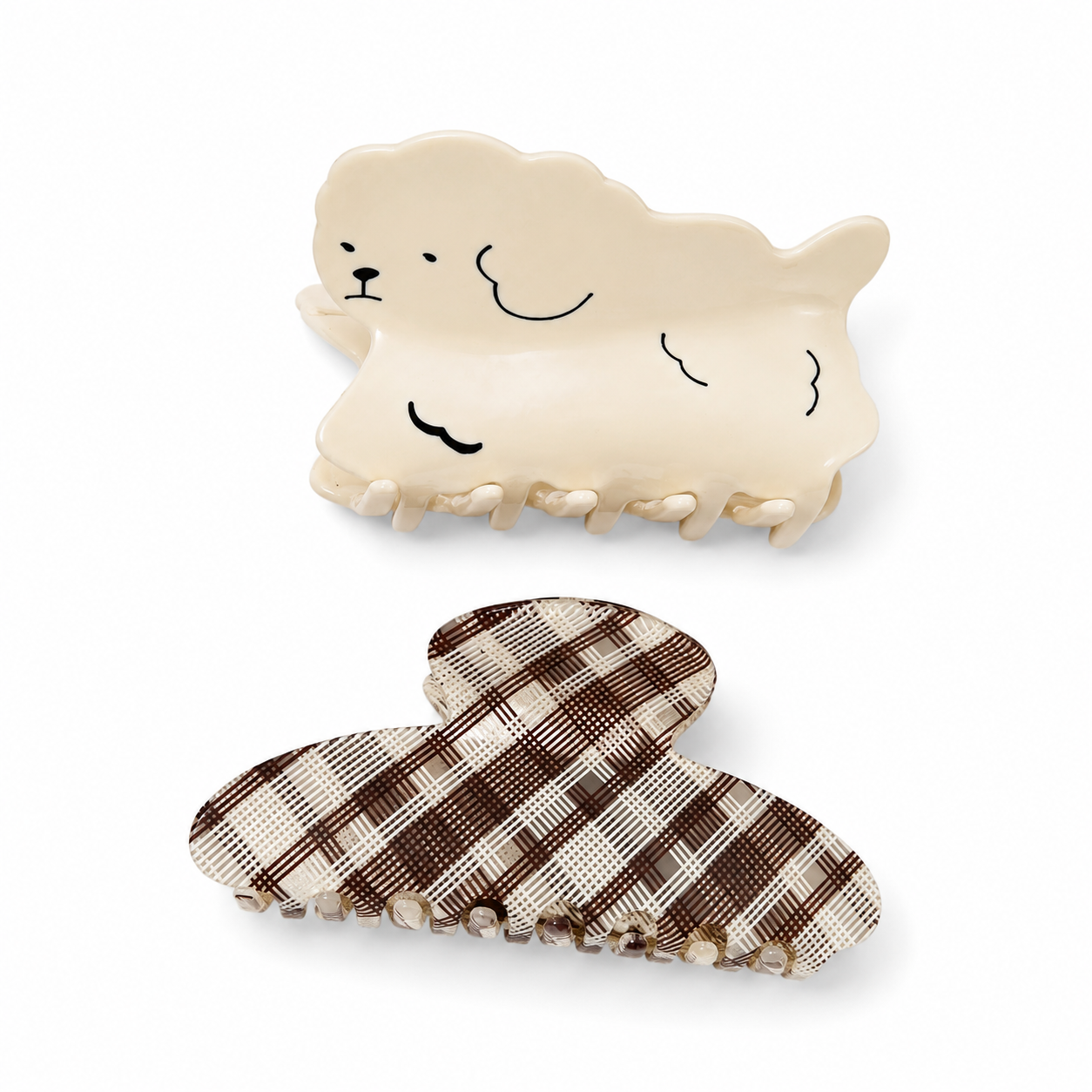 Cream & Cocoa Hair Claw Duo