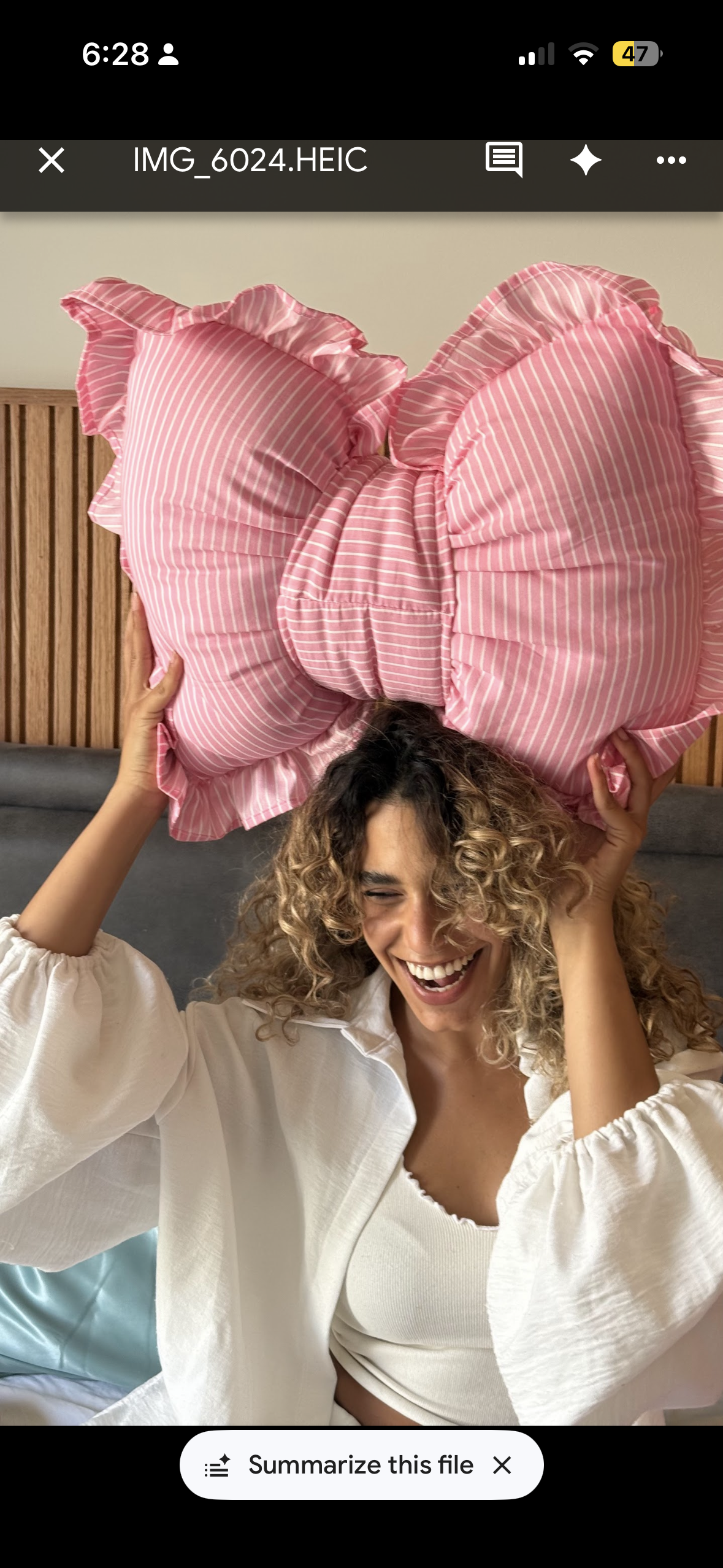 The Blush Bow Comfort Cushion