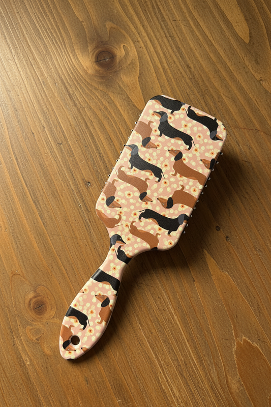 Dachshund Paddle Hair Brush Detangling Hairbrush for Women | Cute Dog Print | Gifts for Dog Lovers