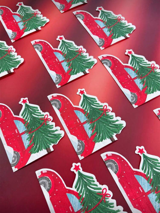 Christmas car napkins