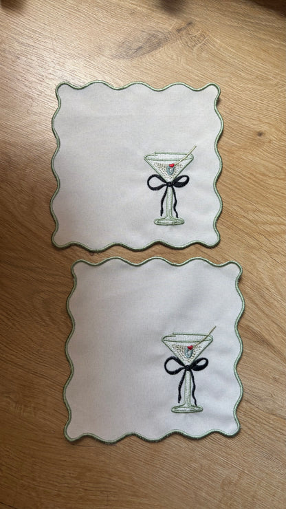 Cheers, Darling — Embroidered Cocktail Coaster