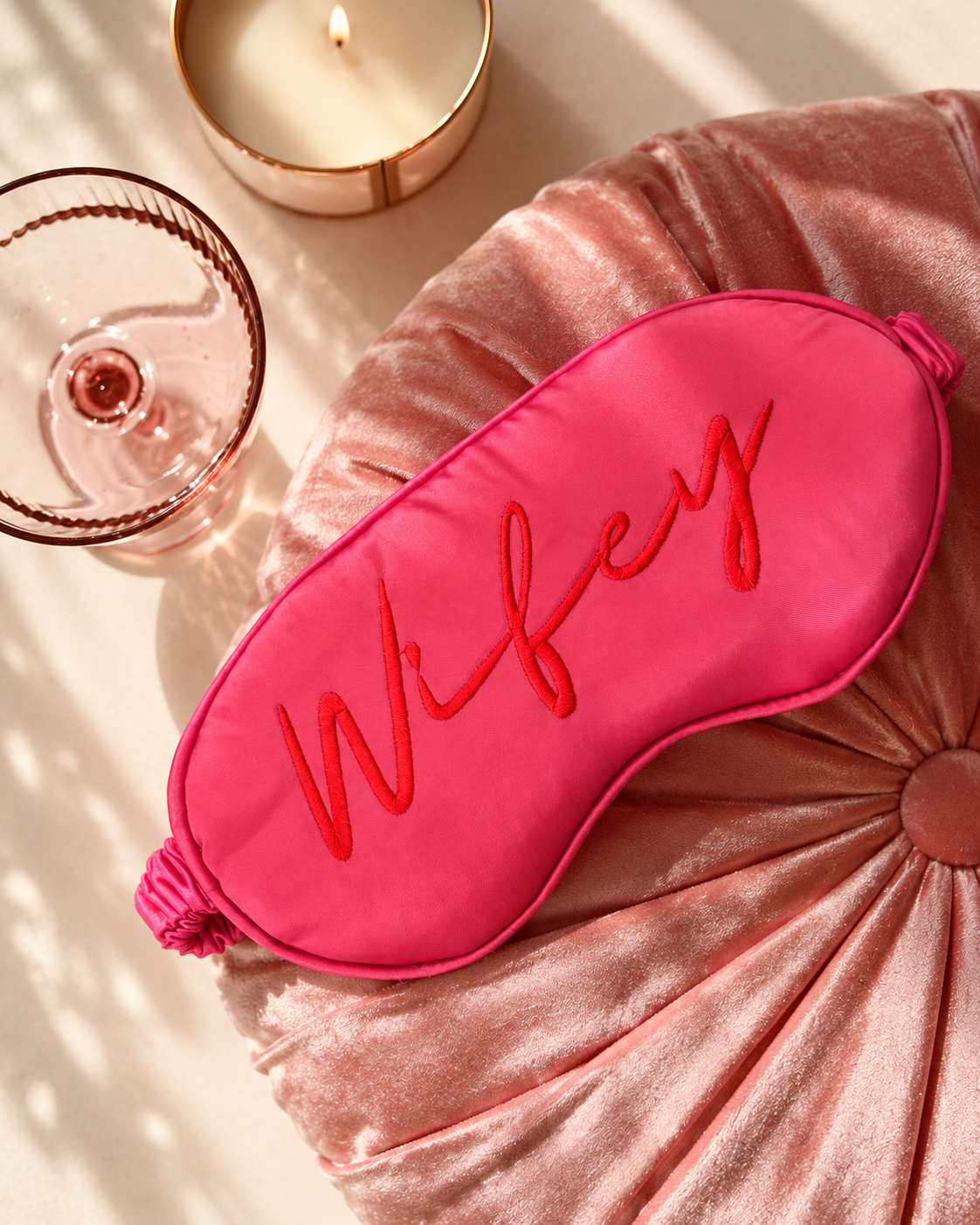 Wifey Era Pink Satin Sleep Mask