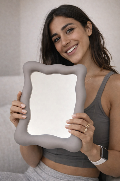 Wave Vanity Mirror | Aesthetic Makeup & Self-Care Mirror
