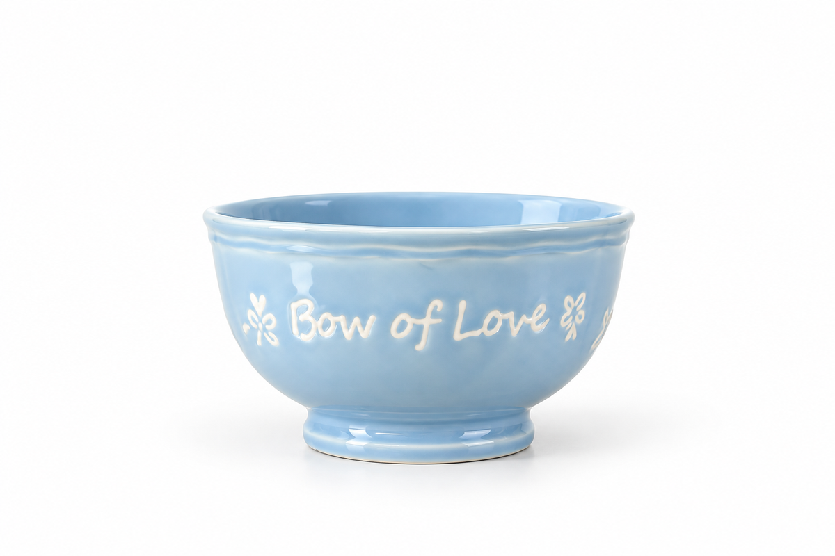 Bow of Love Blue Ceramic Bowl limited edition