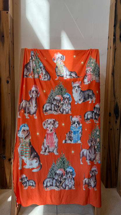 Festive Pup Parade Throw Blanket