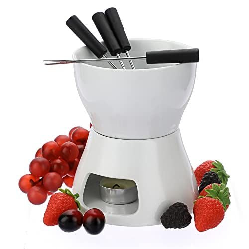 Cozy Indulgence Fondue Set – Ceramic Chocolate & Cheese Melting Pot