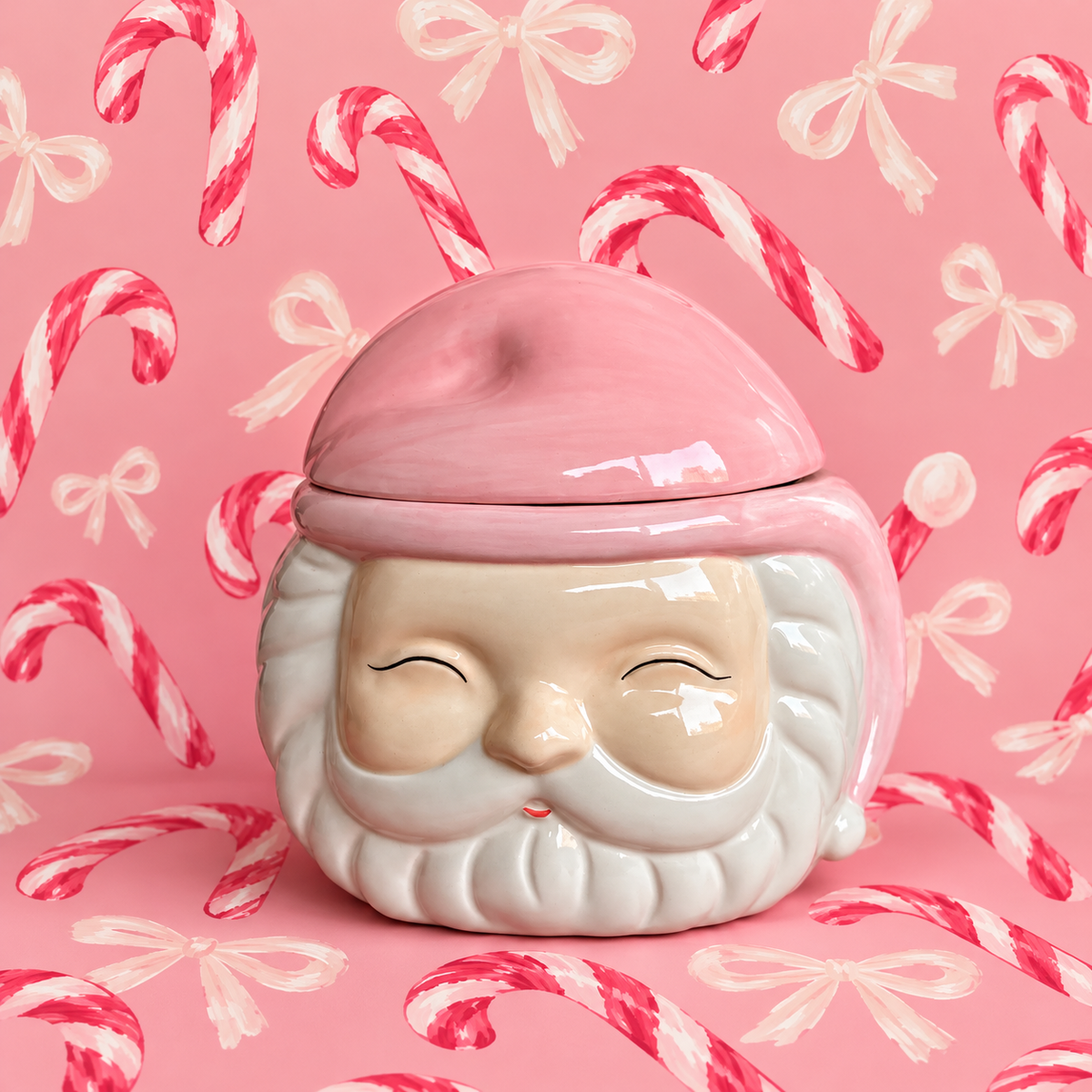 Pink Santa Cookie Jar