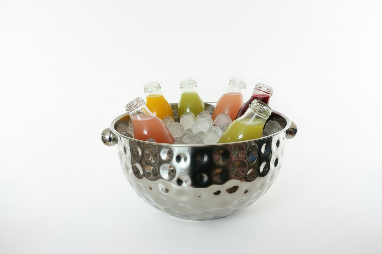 Textured Stainless Steel Serving Bowl