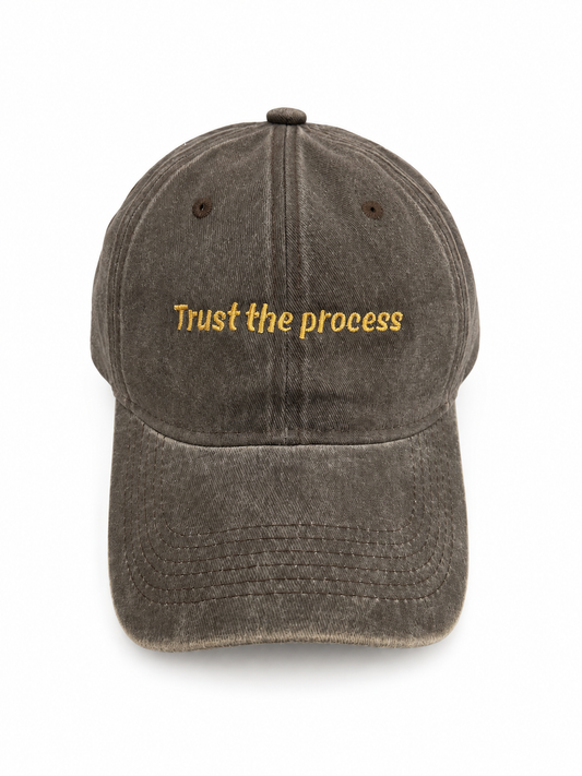 Trust the Process Cap | Vintage Washed Embroidered Baseball Cap