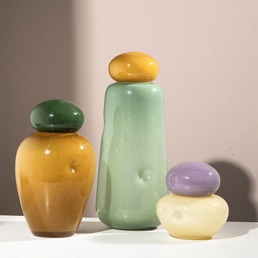 Pebble Harmony Glass Vase Collection