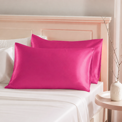 Hot Pink Satin Pillowcase | Satin Pillowcase for Hair & Skin