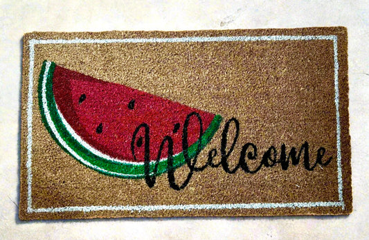 Watermelon Welcome Doormat – Natural Coir Summer Entry Mat