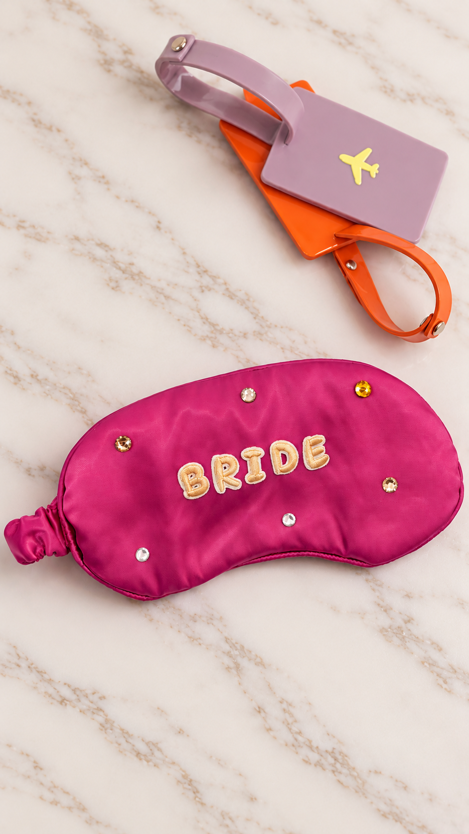 Bride Satin Sleep Mask | Bridal Eye Mask with Rhinestones