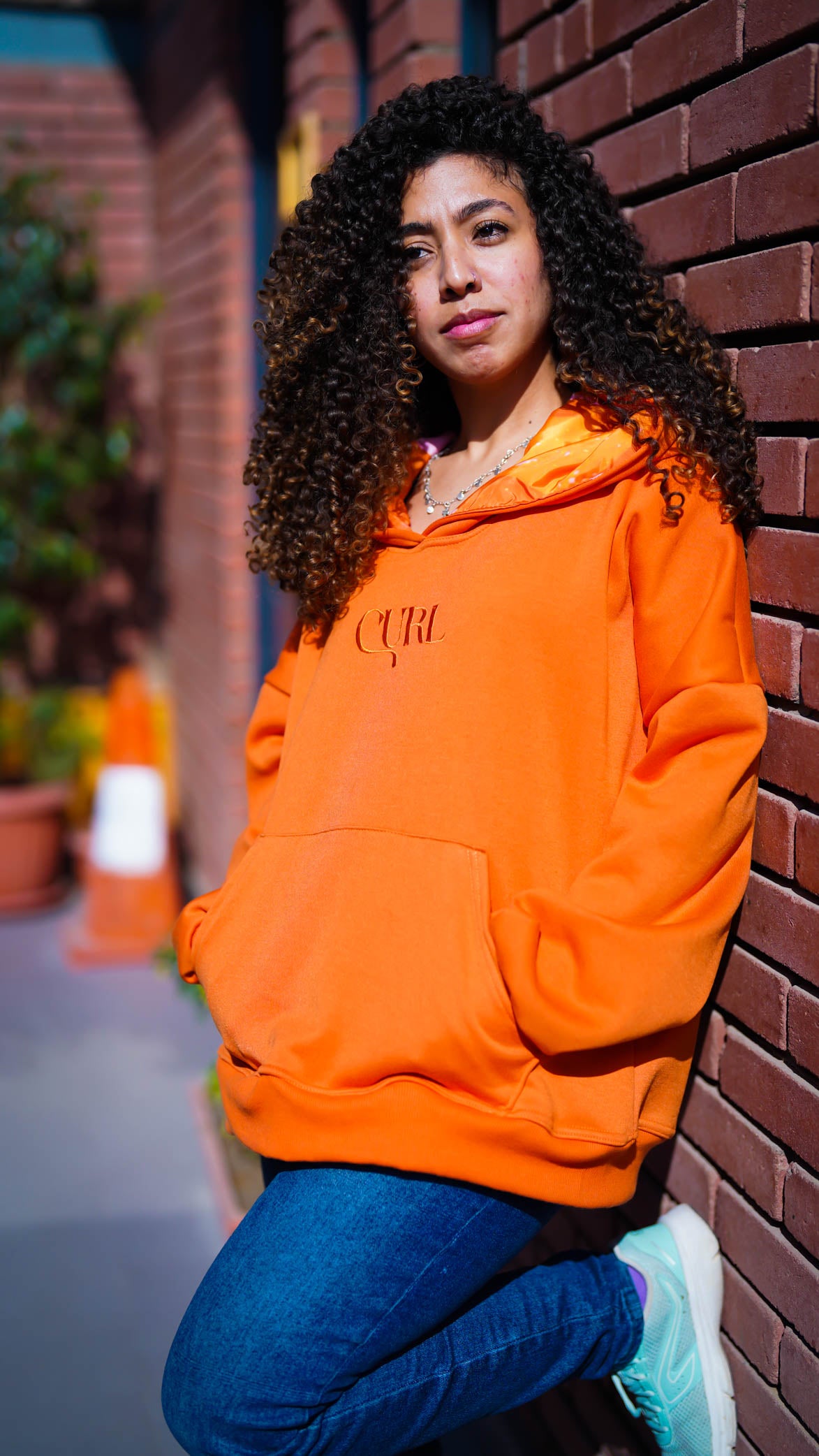Satin hooded hoodie