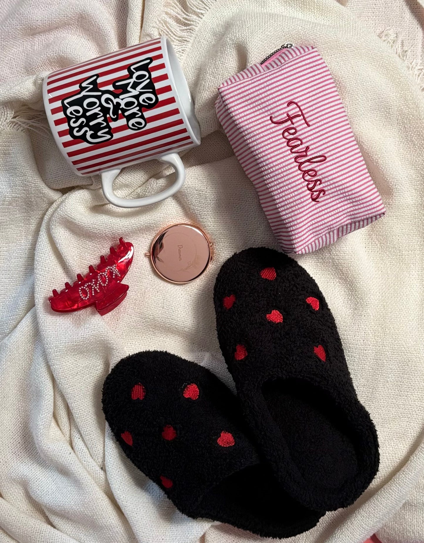 Fearless embroidery pouch