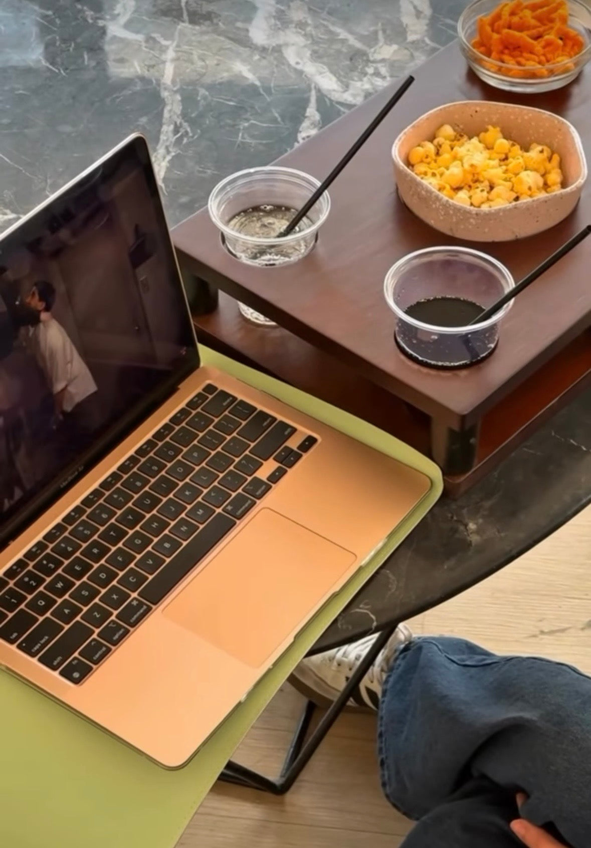 Cozy Movie Night Wooden Couch Tray