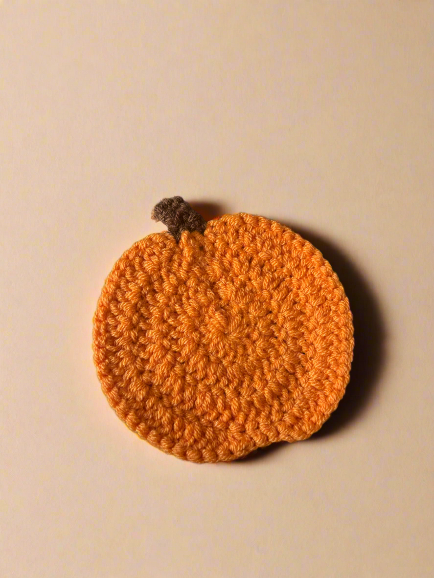 Handmade pumpkin coaster