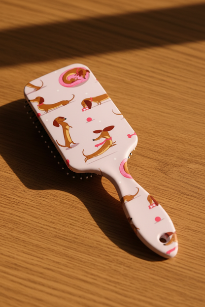 Dachshund Paddle Hair Brush Detangling Hairbrush for Women | Cute Dog Print | Gifts for Dog Lovers