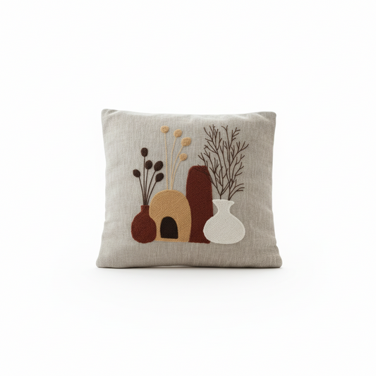 Earthy Harmony Cushion Cover – Neutral Textured Minimal Design