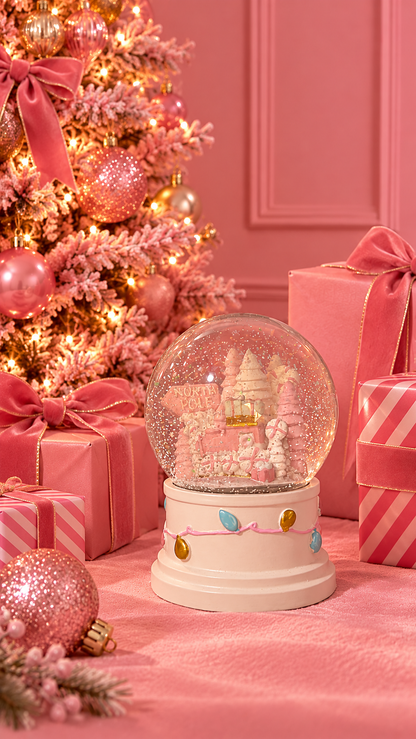 Pink North Pole Snow Globe