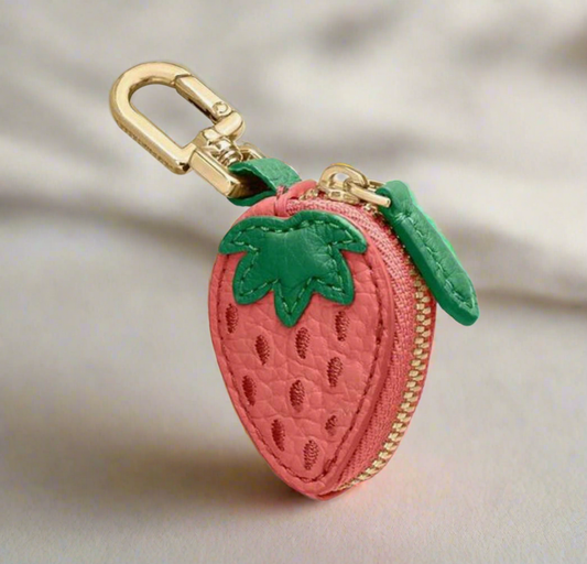 Strawberry keychain charm