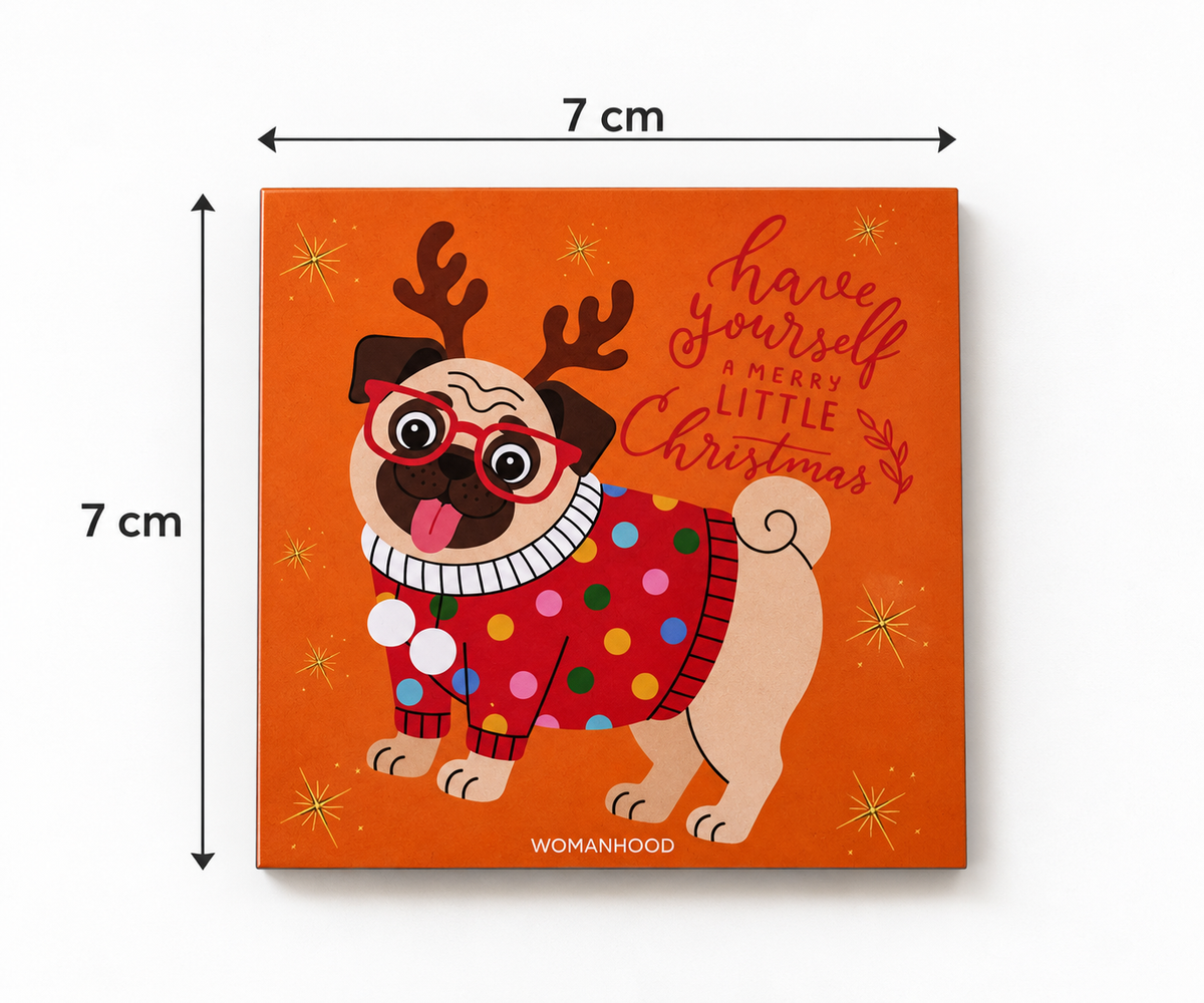 The Festive Pug Magnet
| Limited Fridge magnet