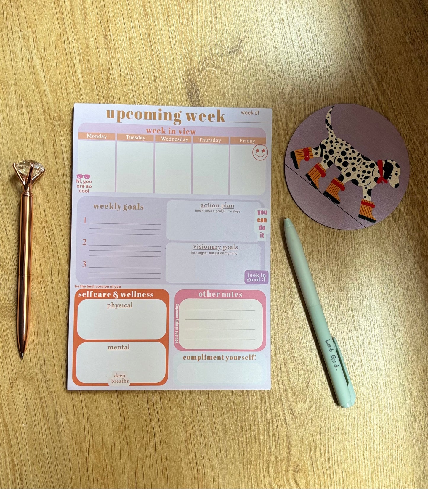 Upcoming Week Planner Pad